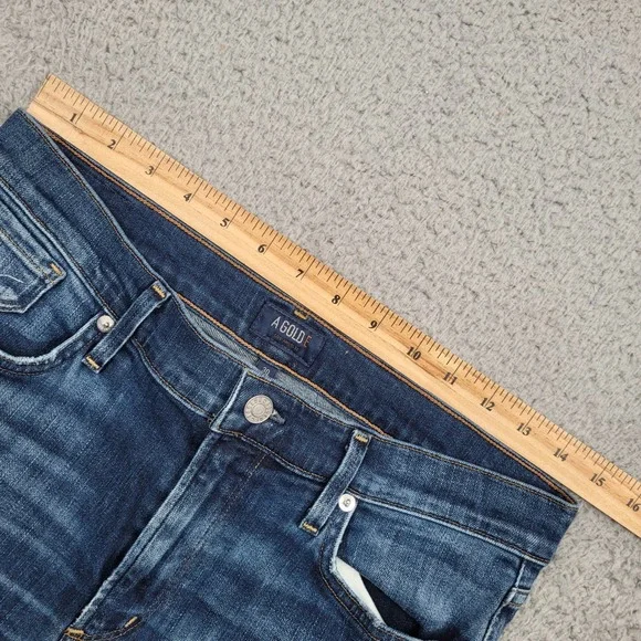 AGOLDE Denim Jeans Womens Size 30 Distressed Ripped Knee Blue Wash - Picture 9 of 12